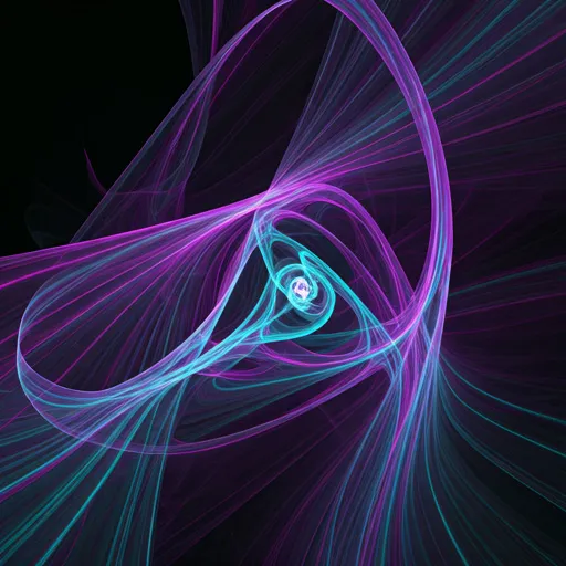 Abstract digital art showing glowing purple and cyan energy strands representing AI networks